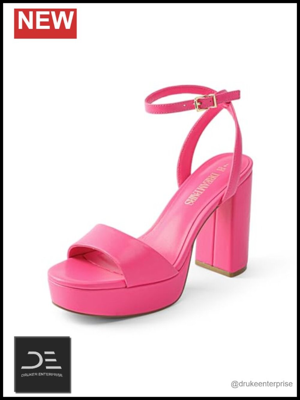 Chunky Platform Heeled Sandals with Ankle Strap, Open Toe, High Heel for Party